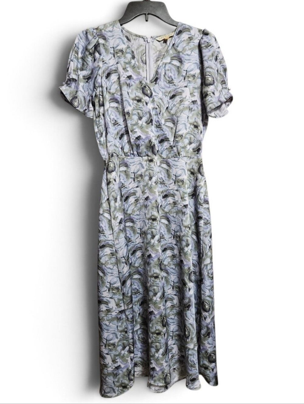 Downeast Abstract Floral V Neck Maxi Dress Cottagecore Size Small!